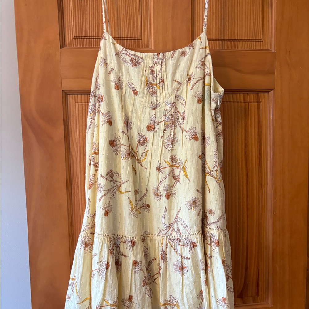Urban Outfitters Floral Mini Dress - Yellow and Brown